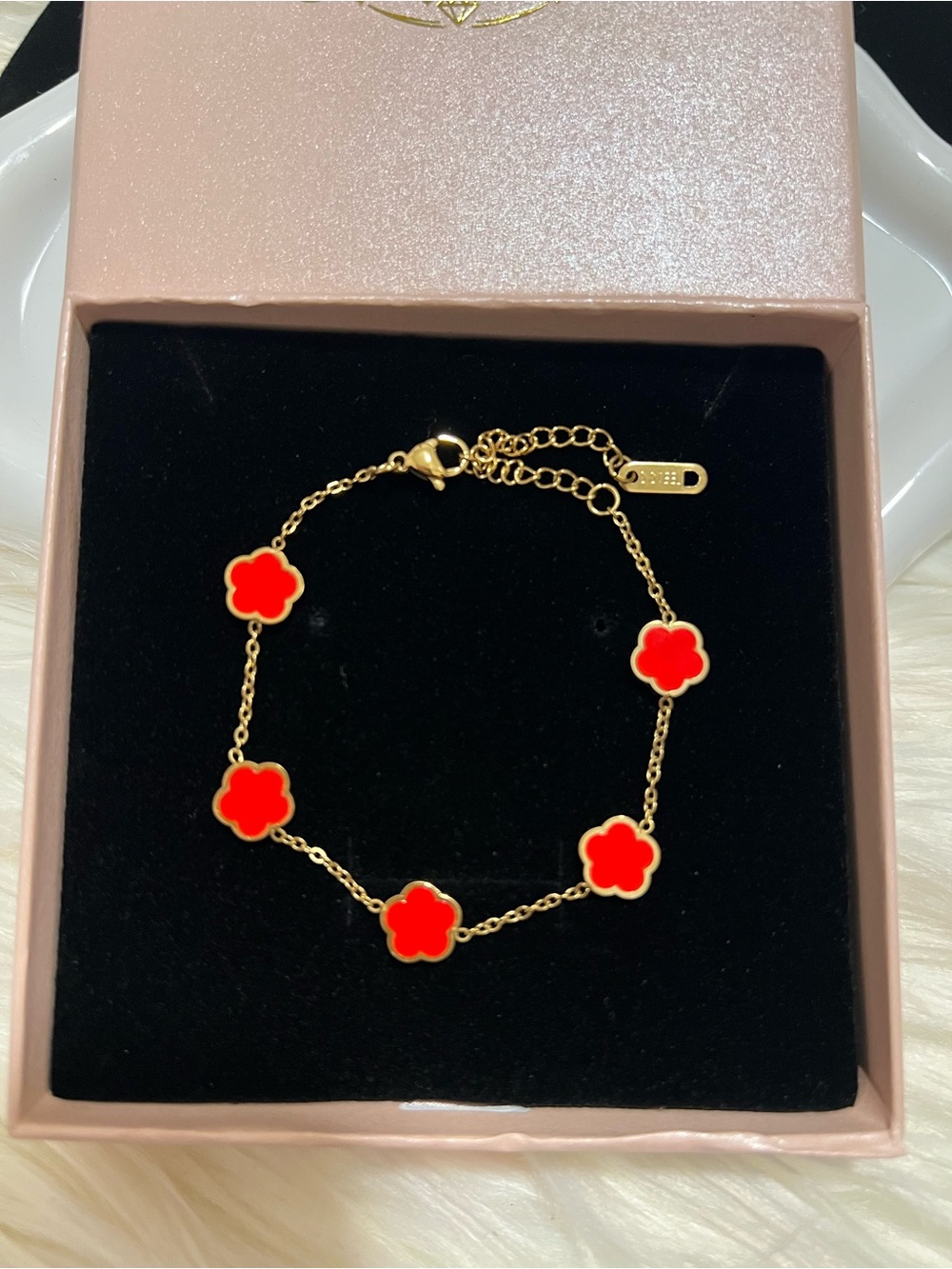 18k Gold Plated Stainless Steel Flower Meadow Bracelet NWT